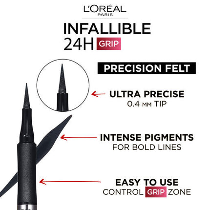 L'Oreal Infallible Precision Felt Eyeliner 01 Black
