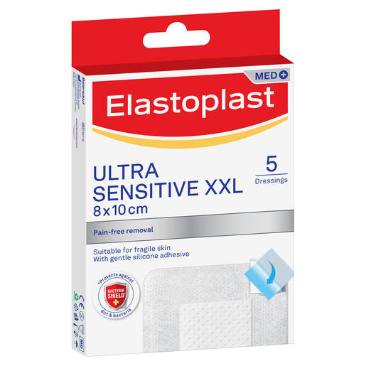 Elastoplast Ultra Sensitive Dressing XXL 8x10cm 5 Pack