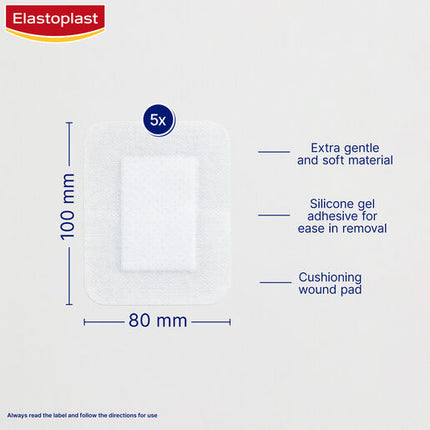 Elastoplast Ultra Sensitive Dressing XXL 8x10cm 5 Pack