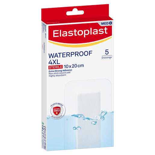 Elastoplast Waterproof Dressing 4XL 10x20cm 5 Pack