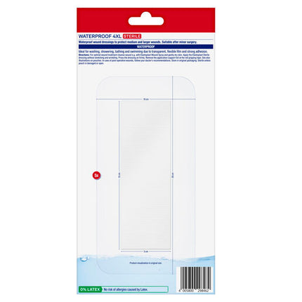 Elastoplast Waterproof Dressing 4XL 10x20cm 5 Pack