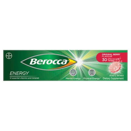 Berocca Energy Original Berry Effervescent Tablets 30 Pack