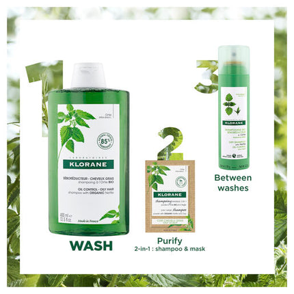 Klorane Oil Control Organic Nettle Shampoo 400ml