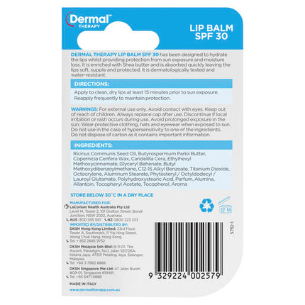Dermal Therapy Lip Balm SPF 30 Stick 5.7ml
