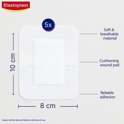 Elastoplast Sensitive Dressing XXL 8x10cm 5 Pack