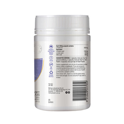 Melrose Organic Flaxseed Vegan 500mg 240 Capsules