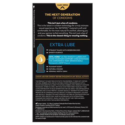 Skyn Extra Lube Condom 10 Pack