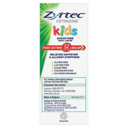 Zyrtec Kids Allergy & Hayfever Oral Liquid Bubblegum 120ml