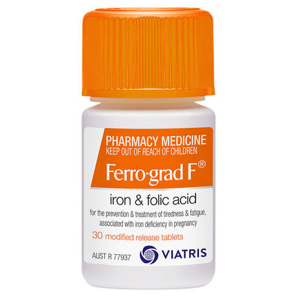 Ferro-grad F Iron & Folic Acid 30 Tablets