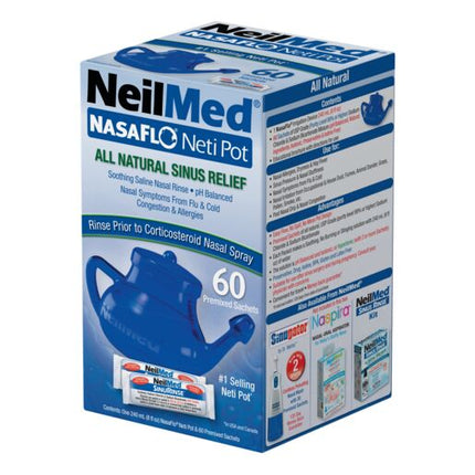 Neilmed Nasaflo Neti Pot 60 Premixed Sachets