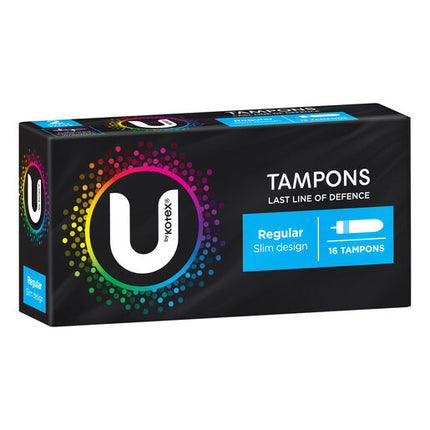 U By Kotex Regular Slim Tampons 16 Pack