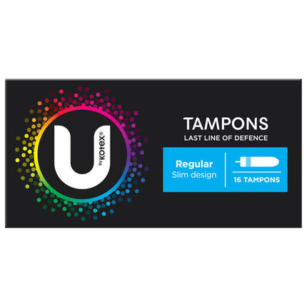 U By Kotex Regular Slim Tampons 16 Pack