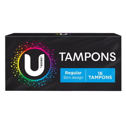U By Kotex Regular Slim Tampons 16 Pack