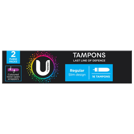 U By Kotex Regular Slim Tampons 16 Pack
