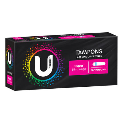U By Kotex Super Slim Tampons 16 Pack