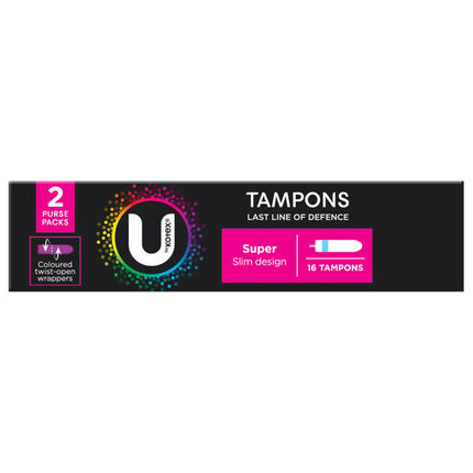 U By Kotex Super Slim Tampons 16 Pack