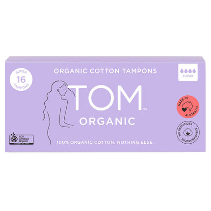 Tom Organic Tampons Super 16 Pack