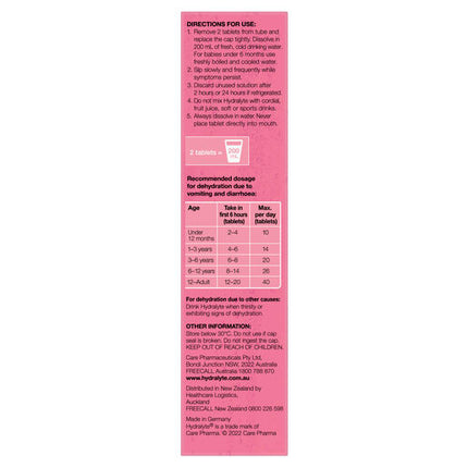 Hydralyte Effervescent Electrolyte Tablets Watermelon Burst 20 Tablets