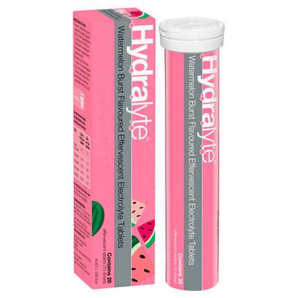 Hydralyte Effervescent Electrolyte Tablets Watermelon Burst 20 Tablets