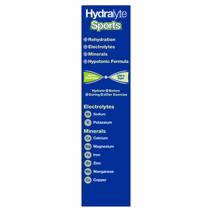 Hydralyte Sports Effervescent Electrolyte Tablets Lemon Lime 20 Tablets