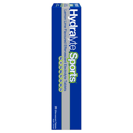 Hydralyte Sports Effervescent Electrolyte Tablets Lemon Lime 20 Tablets