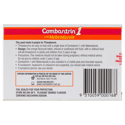 Combantrin -1 Threadworm Tablets 6 Pack