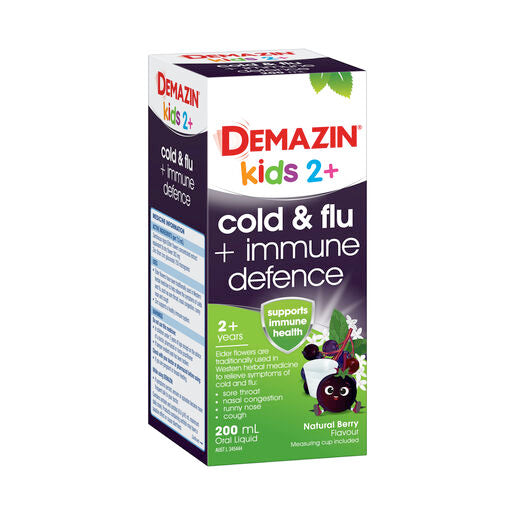 Demazin Kids 2+ Cold & Flu + Immune Defence 200ml