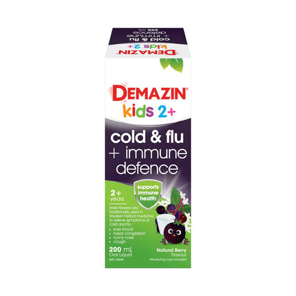 Demazin Kids 2+ Cold & Flu + Immune Defence 200ml