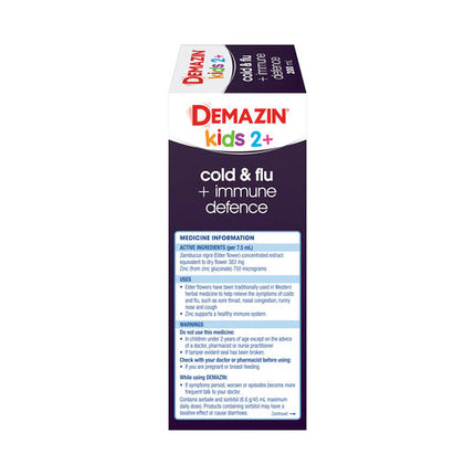 Demazin Kids 2+ Cold & Flu + Immune Defence 200ml