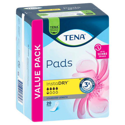 Tena Pads InstaDRY Standard Length 20 Pads