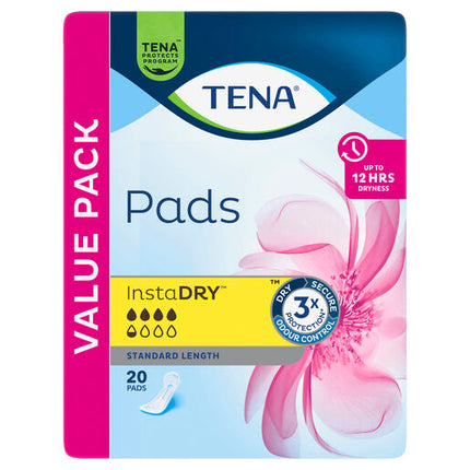 Tena Pads InstaDRY Standard Length 20 Pads