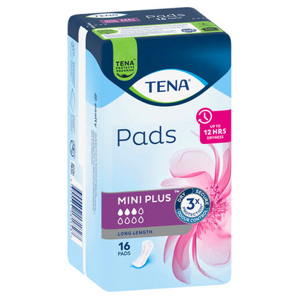 Tena Pad Mini Plus Long Length 16 Pack