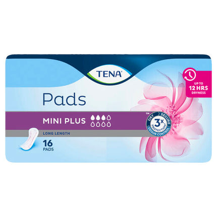 Tena Pad Mini Plus Long Length 16 Pack