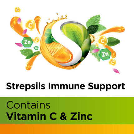 Strepsils Herbal Immune Support Honey & Lemon 16 Lozenges
