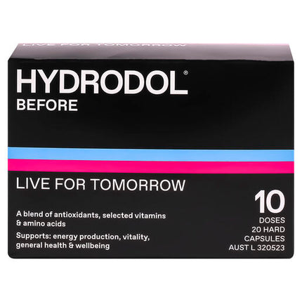 Hydrodol Before Hangover Relief 10 Doses 20 Capsules