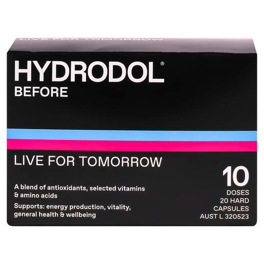 Hydrodol Before Hangover Relief 10 Doses 20 Capsules