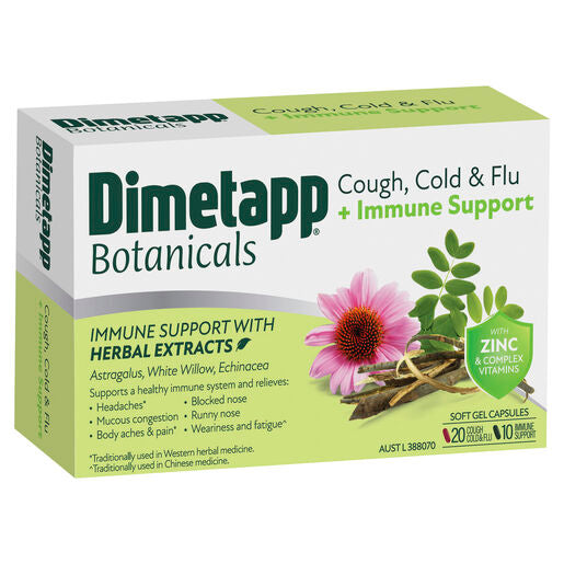 Dimetapp Botanicals Cough, Cold & Flu + Immune Support 20 +10 Pack