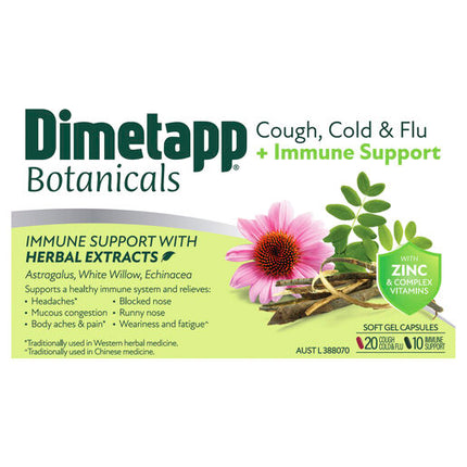 Dimetapp Botanicals Cough, Cold & Flu + Immune Support 20 +10 Pack