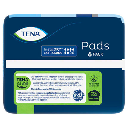Tena Pads InstaDRY Extra Long Length 6 Pads