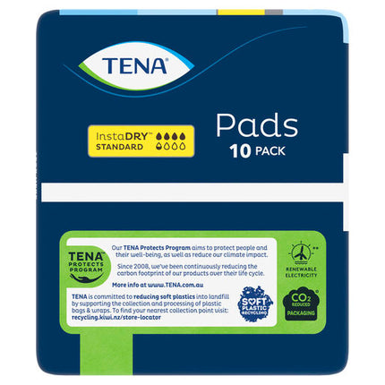 Tena Pads InstaDRY Standard Length 10 Pads