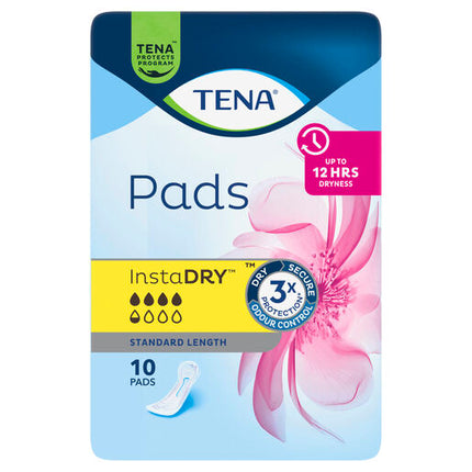 Tena Pads InstaDRY Standard Length 10 Pads