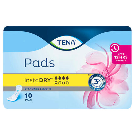 Tena Pads InstaDRY Standard Length 10 Pads
