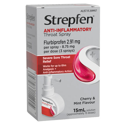 Strepfen Anti-Inflammatory Throat Spray Cherry & Mint Flavour 15ml