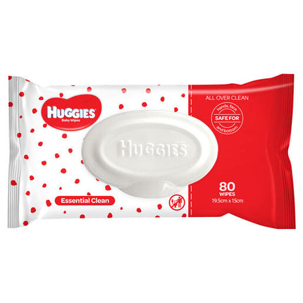 Huggies Essential Clean Baby Wipes 80 Pack