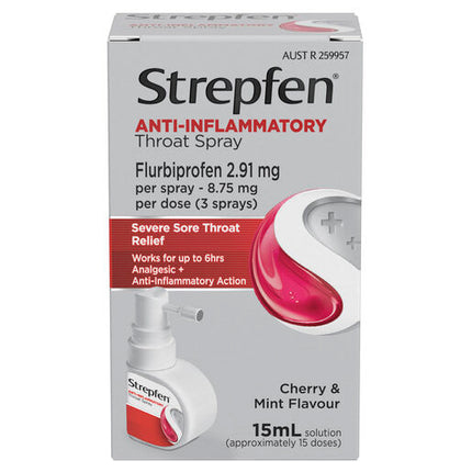 Strepfen Anti-Inflammatory Throat Spray Cherry & Mint Flavour 15ml