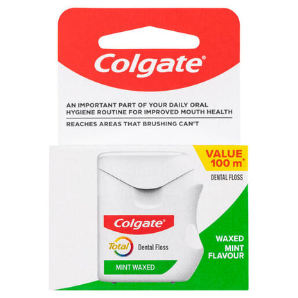 Colgate Dental Floss Total Mint Waxed 100m