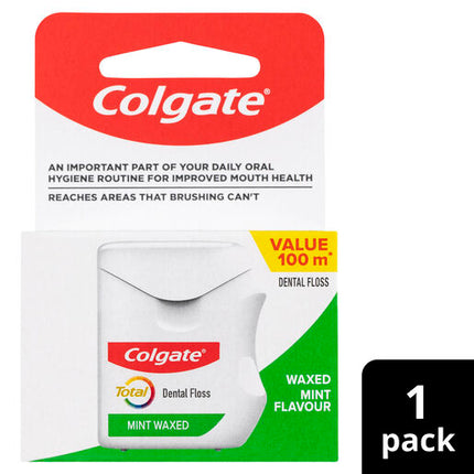 Colgate Dental Floss Total Mint Waxed 100m