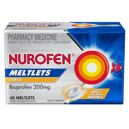 Nurofen Meltlets Citrus 200mg Ibuprofen 48 Pack