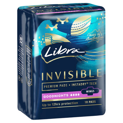 Libra Invisible Pads Extra Long with Wings 10 Pack
