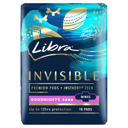 Libra Invisible Pads Extra Long with Wings 10 Pack